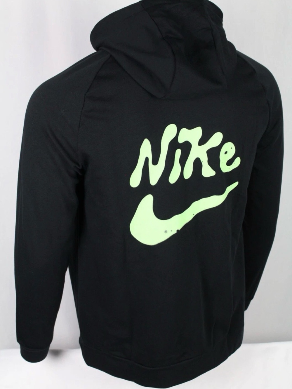 Nike Black Hoodie Dri Fit Studio 72 with Lime Green Back Graphic Sz Small